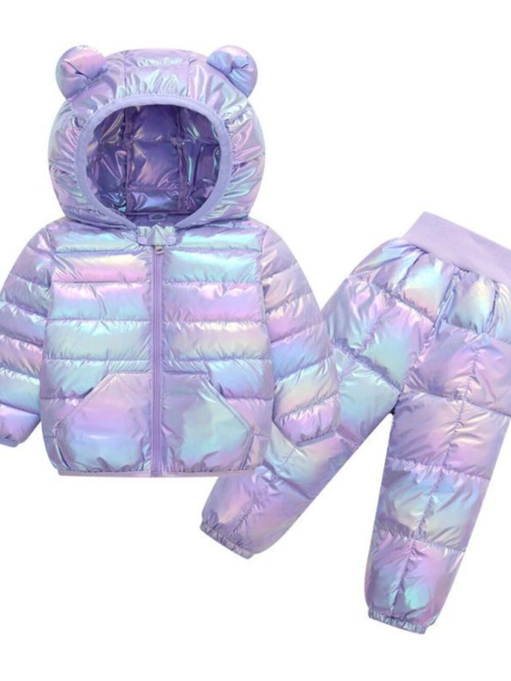 Shinny Purple SnowSuit for Baby Girls